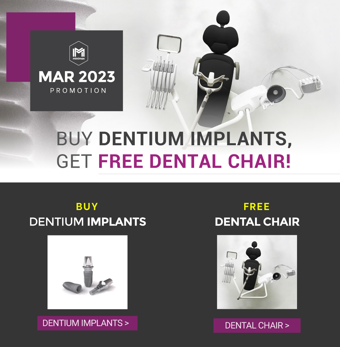 Minimax Dental Chair Promotion With Dentium Implant